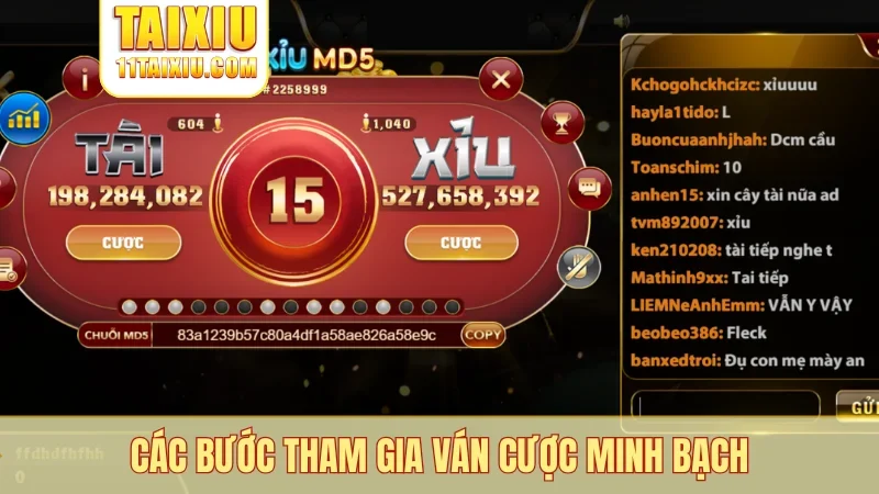 Các bước tham gia ván cược minh bạch
